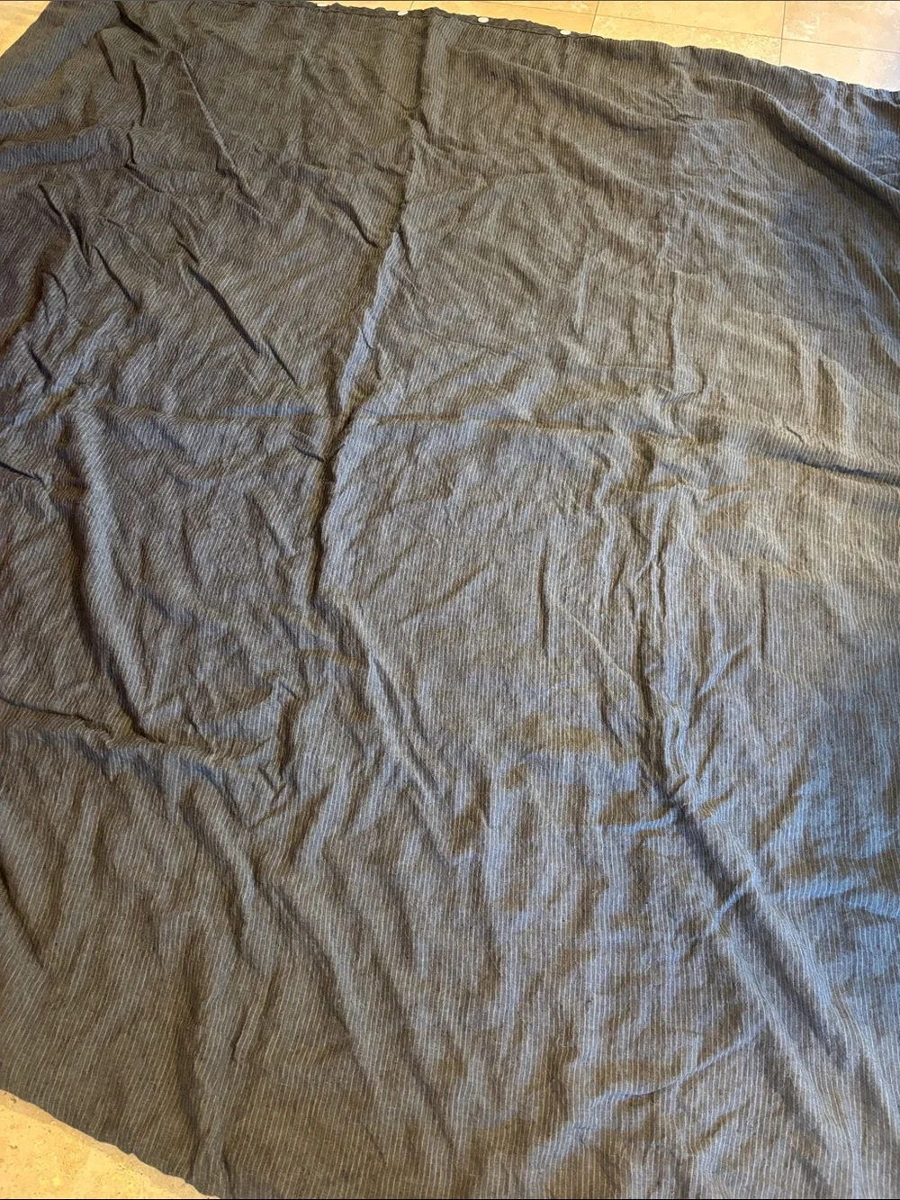 Luxury Linen Duvet Cover Queen Gray Green Stripe